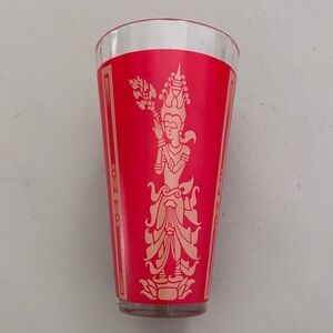 1960 Mid-Century Culver Thai Hindu Goddess High Ball Tumbler Glass